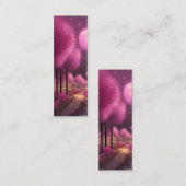 Dromerig Roze Nightscape Bladwijzer Mini Visitekaartje (Voorkant / Achterkant)