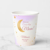 Dromerig Roze We zijn Over de Maan Meisje Baby Sho Papieren Bekers (Achterkant)
