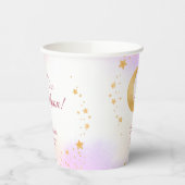 Dromerig Roze We zijn Over de Maan Meisje Baby Sho Papieren Bekers (Links)