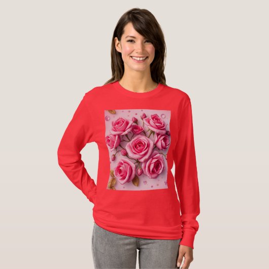 Dromerig Rozen T-shirt (Voorkant volledig)