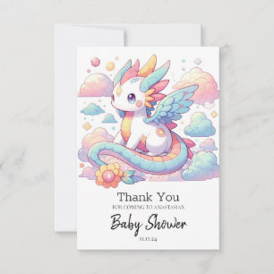 Dromerig Schattige Dragon Baby shower Bedankkaart