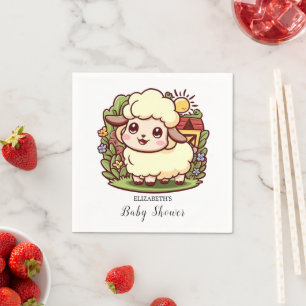 Dromerig Schattige Schaap Baby shower Servet
