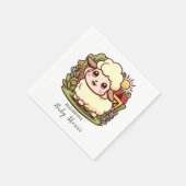 Dromerig Schattige Schaap Baby shower Servet (Hoek)