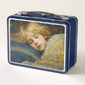 Dromerig slapend kind in bloemenquilt (Achterkant)