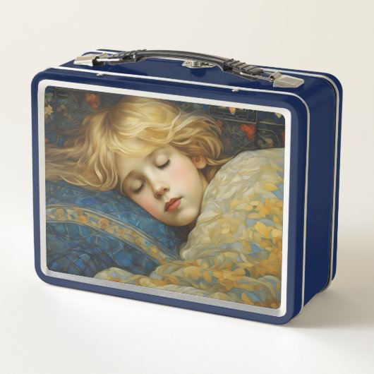 Dromerig slapend kind in bloemenquilt (Achterkant)