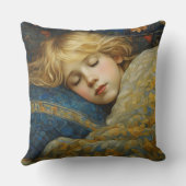 Dromerig slapend kind in bloemenquilt kussen (Achterkant)