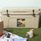 Dromerig slapend kind in bloemenquilt sticker (Koeler)