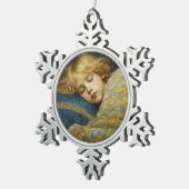 Dromerig slapend kind in bloemenquilt tin sneeuwvlok ornament (Rechts)