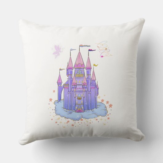 Dromerig Sprookjeskasteel - Een magische touch Kussen (Achterkant)