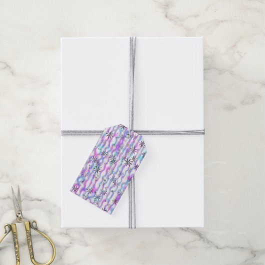 Dromerig Starburst Golven Patroon Cadeaulabel (Met Touw)