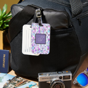 Dromerig Starburst Golven Patroon Gepersonaliseerd Bagagelabel