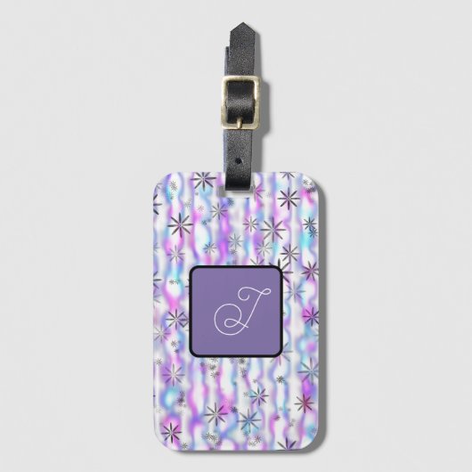 Dromerig Starburst Golven Patroon Gepersonaliseerd Bagagelabel (Voorkant (verticaal))