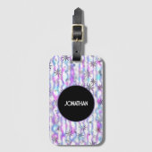 Dromerig Starburst Golven Patroon Gepersonaliseerd Bagagelabel (Voorkant (verticaal))