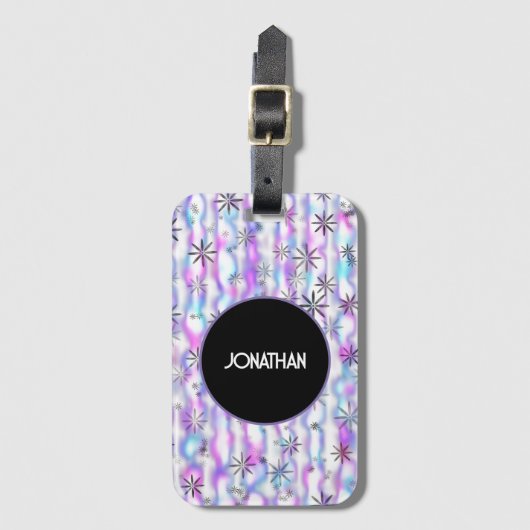Dromerig Starburst Golven Patroon Gepersonaliseerd Bagagelabel (Voorkant (verticaal))