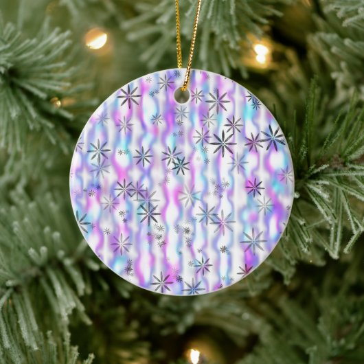 Dromerig Starburst Golven Patroon Keramisch Ornament (Boom)
