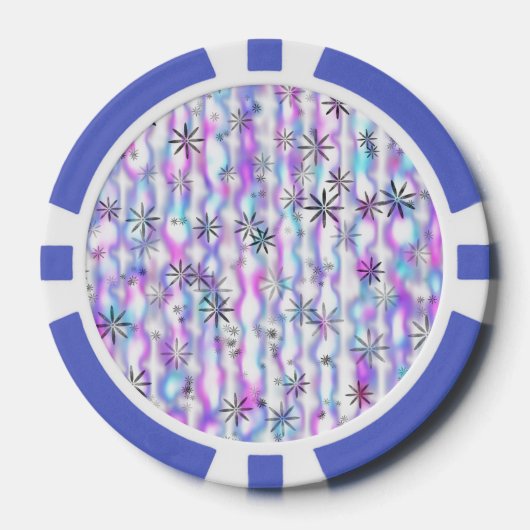 Dromerig Starburst Golven Patroon Poker Chips (Voorkant)