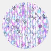 Dromerig Starburst Golven Patroon Ronde Sticker (Voorkant)