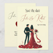 Dromerig stel save the date uitnodiging (Voorkant / Achterkant)