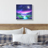 Dromerig Sterrenlicht Rivier Landschap Sereniteit Canvas Afdruk (Insitu (Slaapkamer))