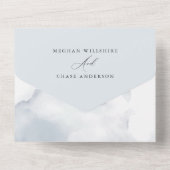 Dromerig Stof Blauw Loof alles in één uitnodiging (Achterkant)