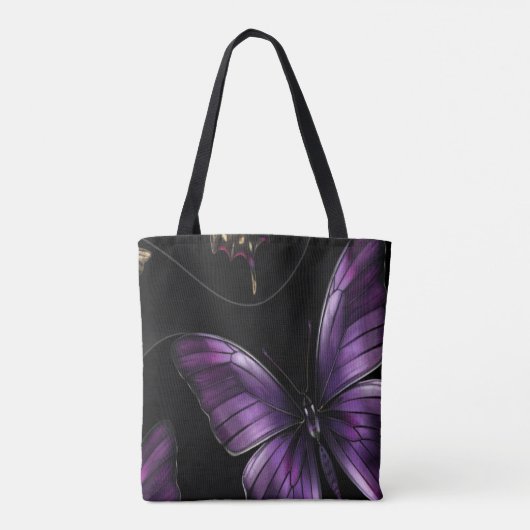 dromerig vlinderpatroon tote bag (Achterkant)