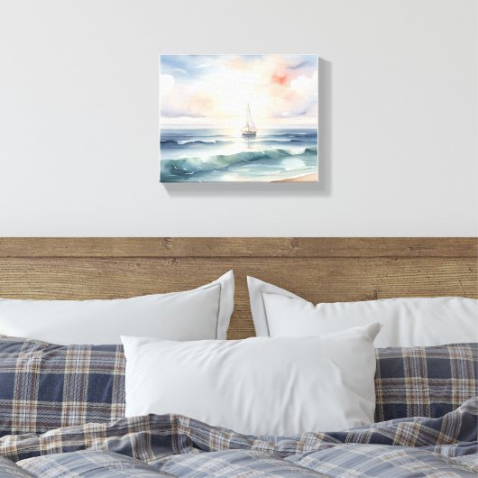 Dromerig water kleur effect Uitgerekt Canvas Print (Insitu (Slaapkamer))