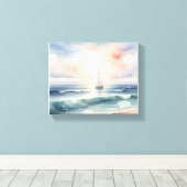 Dromerig water kleur effect Uitgerekt Canvas Print (Insitu (Houten vloer))
