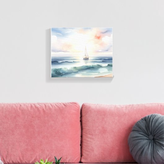 Dromerig water kleur effect Uitgerekt Canvas Print (Insitu (Woonkamer))