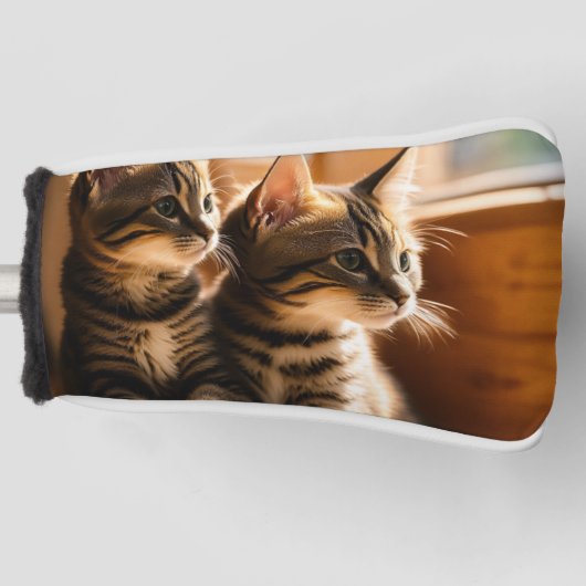 Dromerig Watercolor Golf Hoesje met Whimsical Cats Golfheadcover (Voorkant)