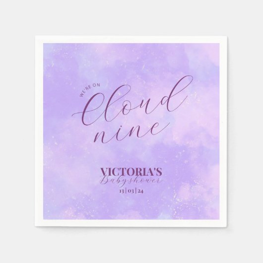 Dromerig we zijn op Cloud Nine Baby shower Servet (Voorkant)