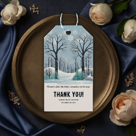 Dromerig Winterwoud Sneeuwvlokken Baby Shower Cadeaulabel