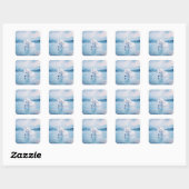 Dromerig Witte Paard Onder de Kosmische Hemel Vierkante Sticker (Vel)