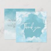 Dromerig Ze is in de zevende hemel Elegante Bruids Bedankkaart (Voorkant / Achterkant)