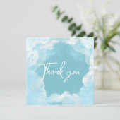 Dromerig Ze is in de zevende hemel Elegante Bruids Bedankkaart (Staand voorkant)