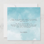 Dromerig Ze is in de zevende hemel Elegante Bruids Bedankkaart (Achterkant)