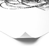 Dromerig zwart wit bloemig haarportret foto afdruk (Hoek)