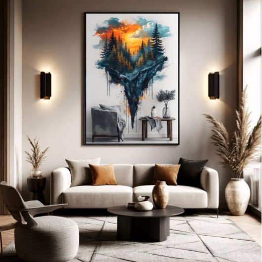Dromerig Zwevend Woud Canvas Afdruk