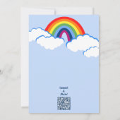Dromerige 3e verjaardag Regenboog Feest Uitnodigin Kaart (Achterkant)