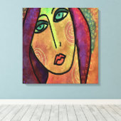 Dromerige Abstracte digitale portret van een vrouw Canvas Afdruk (Insitu (Houten vloer))