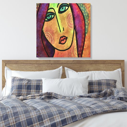 Dromerige Abstracte digitale portret van een vrouw Canvas Afdruk (Insitu (Slaapkamer))