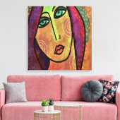 Dromerige Abstracte digitale portret van een vrouw Canvas Afdruk (Insitu (Woonkamer))