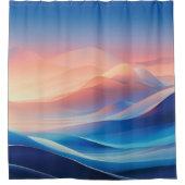 Dromerige Abstracte Golven Zachte pastelkleuren Douchegordijn (Voorkant)