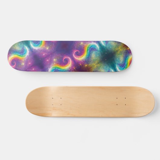 Dromerige Abstracte Liquid Rainbow Swirls Cosmos S Persoonlijk Skateboard (Horizontaal)