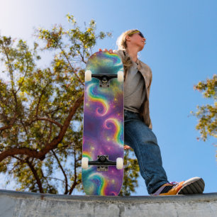 Dromerige Abstracte Liquid Rainbow Swirls Cosmos S Persoonlijk Skateboard