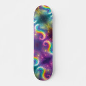 Dromerige Abstracte Liquid Rainbow Swirls Cosmos S Persoonlijk Skateboard (Voorkant)
