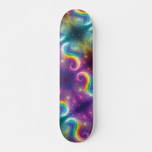 Dromerige Abstracte Liquid Rainbow Swirls Cosmos S Persoonlijk Skateboard (Voorkant)