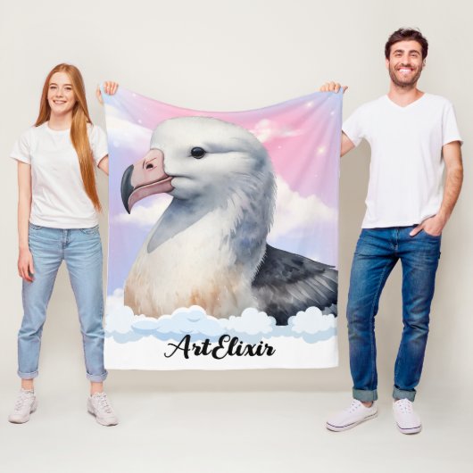 Dromerige albatros-afdruk fleece deken (In situ)