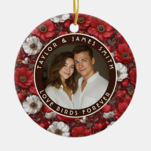 Dromerige Anemonen Tuin Achtertuin Bruiloft Keramisch Ornament