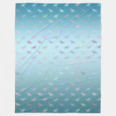 Dromerige Aqua Ombre regenbooglibellen Fleece Deken (Voorkant)