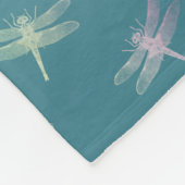 Dromerige Aqua Ombre regenbooglibellen Fleece Deken (Hoek)